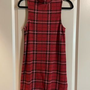 TopShop Plaid Mock Neck Mini Dress Size 4